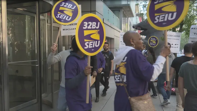 Story image: Workers at Midtown building go on strike, say building on hostility campaign, violating federal labor laws