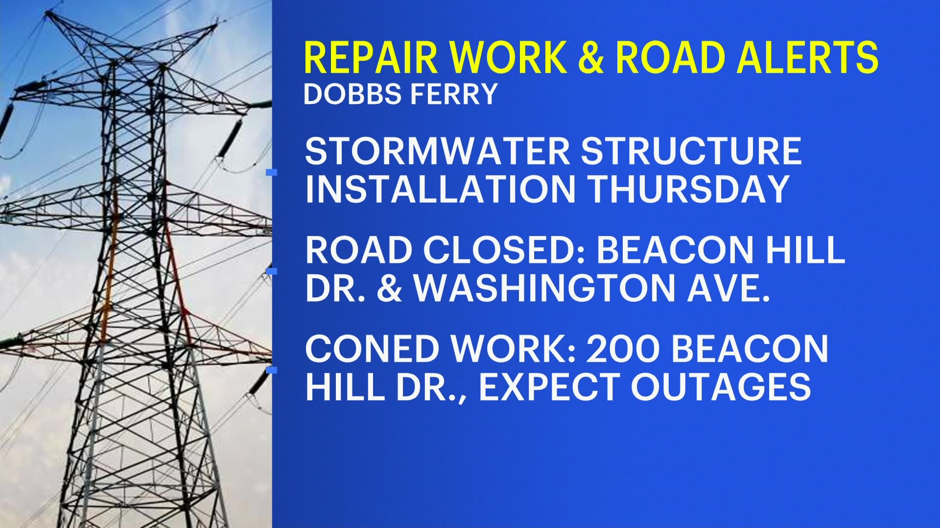 Traffic Alert: Road closures in Dobbs Ferry