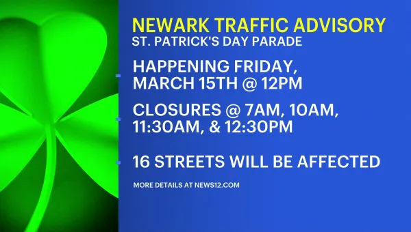 Multiple streets to be closed Friday for Newark’s annual St. Patrick’s Day parade