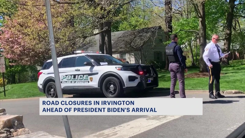 Story image: Motorists encounter traffic delays, road closures in and around Irvington during President Joe Biden's visit