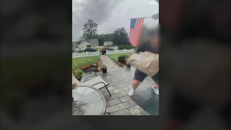 Story image: Lightning bolt narrowly misses delivery driver during Wayne storm