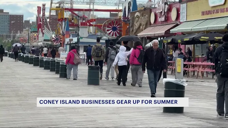 Story image: Coney Island businesses gear up for Memorial Day Weekend, hope for warm weather