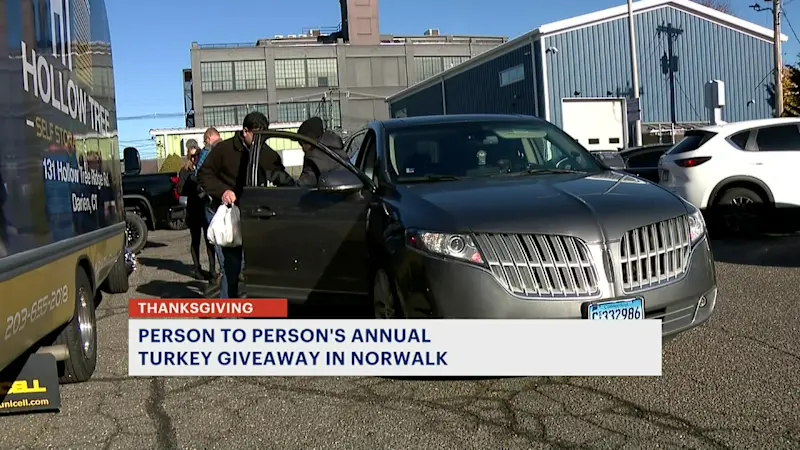 Story image: Person to Person nonprofit gives away turkeys in Norwalk  