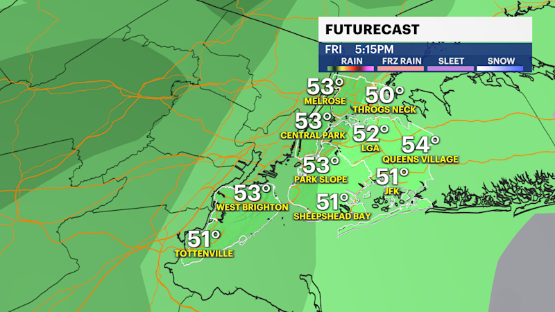 Story image: Light rain arrives Friday night with more on the way for The Bronx