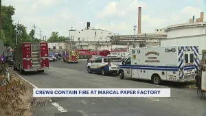 Crews battle large fire in basement of Marcal paper processing plant