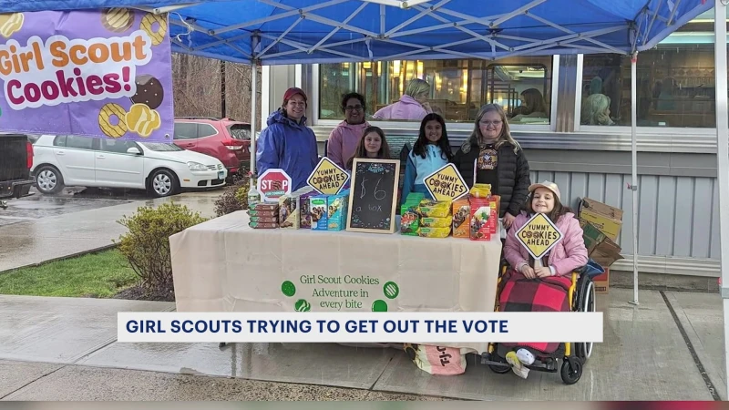 Story image:  Girl Scouts of Connecticut bring back cookie booths at polling places