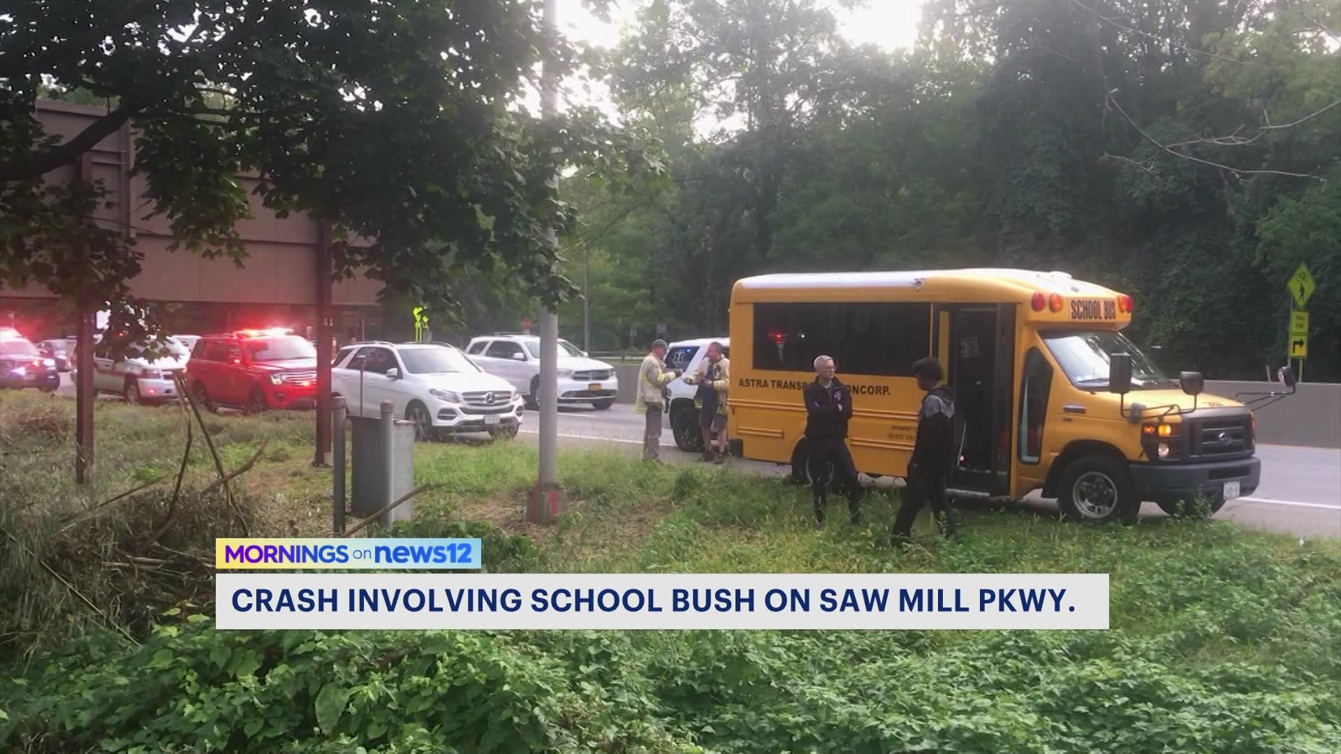 Minischool bus, two vehicles crash on Saw Mill River Parkway