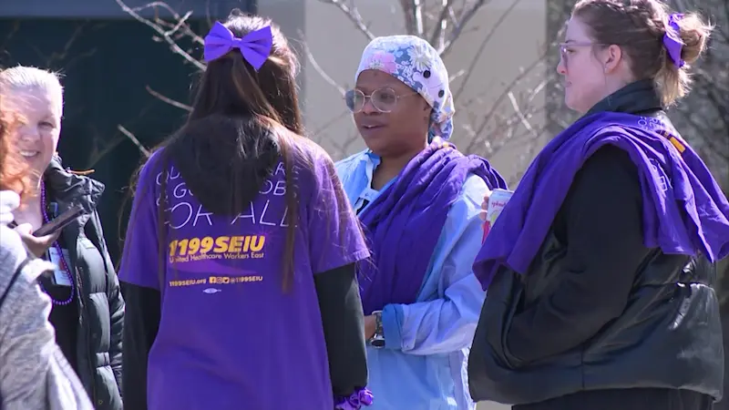 Story image: Summit Health workers gather to call for better working conditions