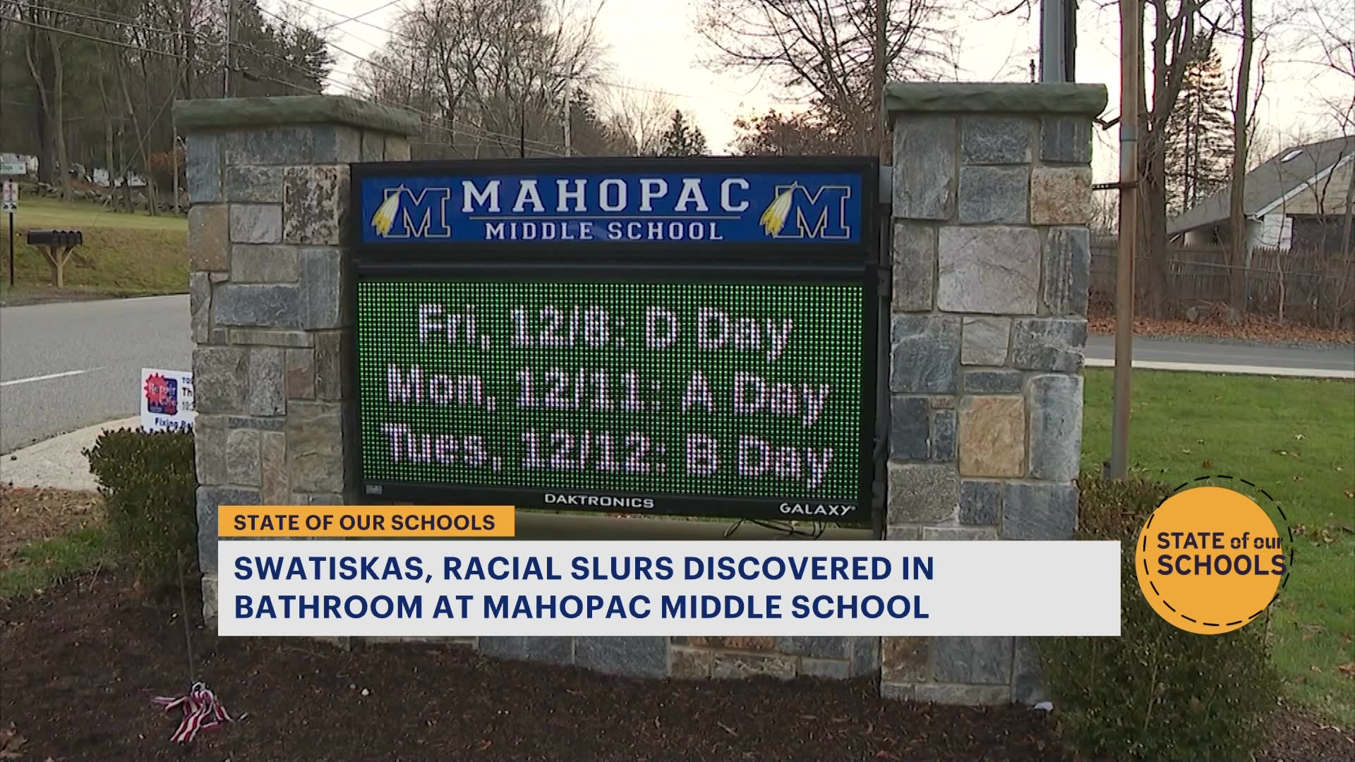 Swastikas and racial slurs found at Mahopac Middle School