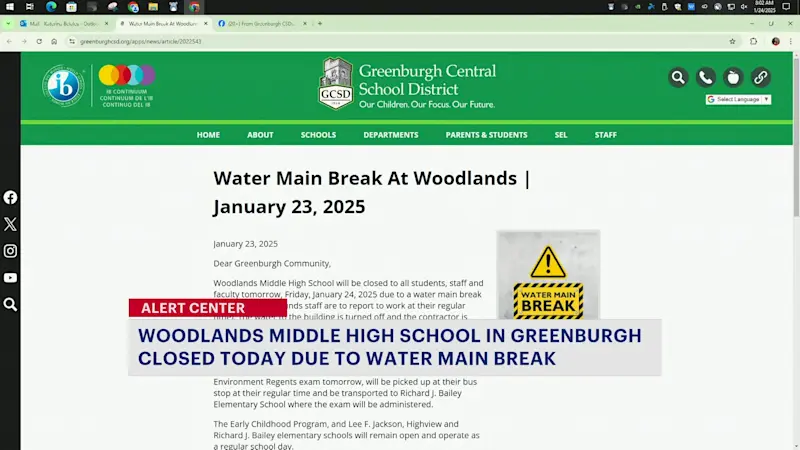 Story image: Water main break closes Greenburgh school