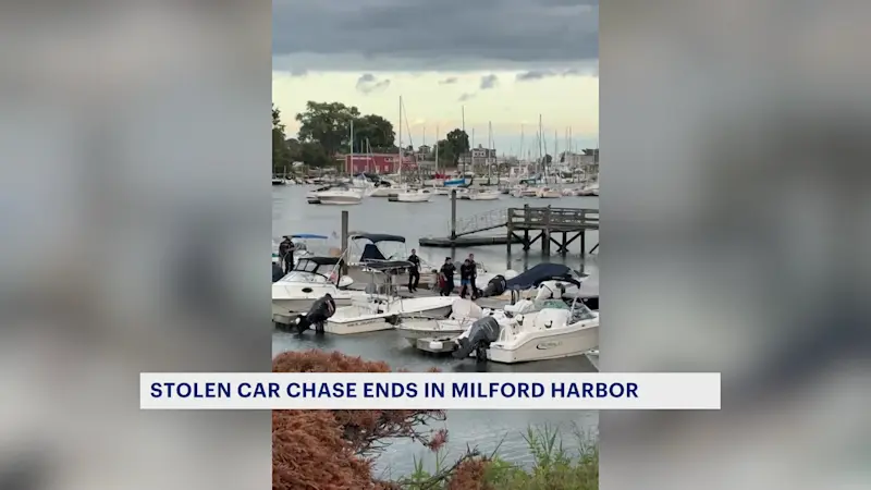 Story image: Stolen car chase ends in Milford Harbor