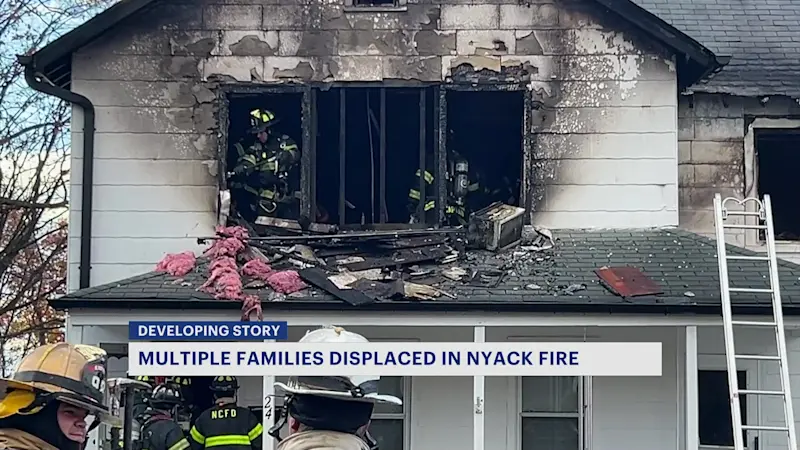 Story image: Up to 6 displaced, including baby, when fire rips through West Nyack home