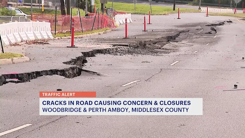 Story image: Mysterious roadway crack impacts Middlesex County communities