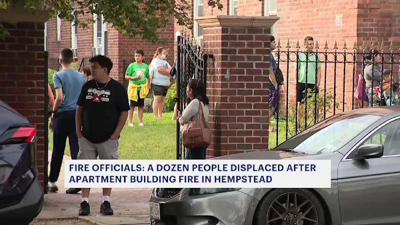 Story image: Fire damages 3 apartments in Hempstead; 12 displaced