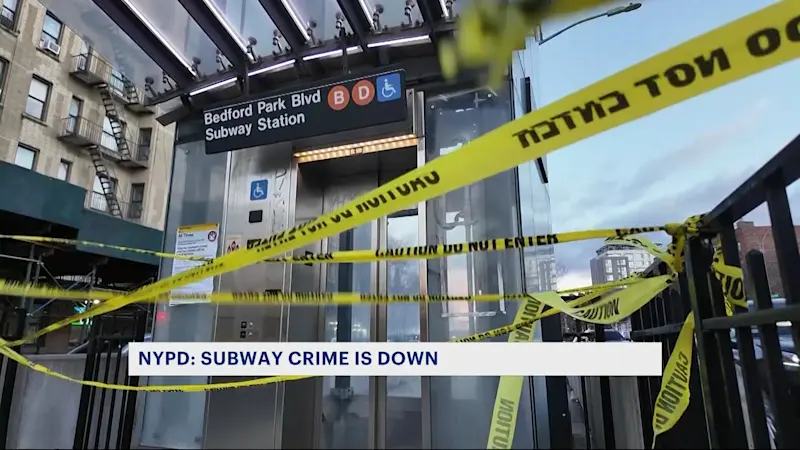 Story image: NYPD and MTA say subway crime is down