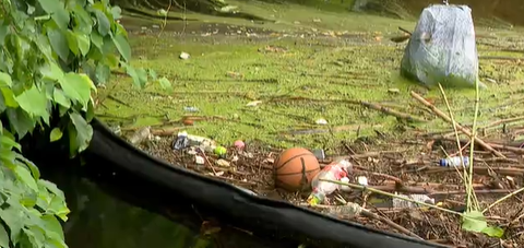 Story image: Litter boom installed at Fairfield’s Rooster River to intercept trash and debris