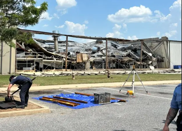 Story image: Officials: Partial collapse, chemical leak reported at vegetable processing plant in Upper Deerfield Township