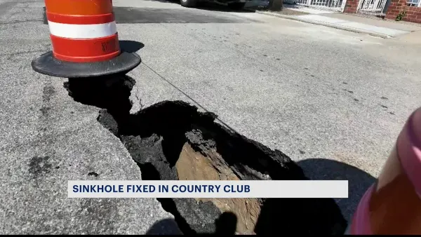 Sinkhole in Country  Club fixed at Fairmount and Clarance Avenues