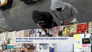 Police search for 2 men wanted for robbing fish market at gunpoint in East Flatbush