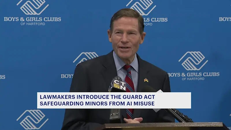 Story image: Sen. Blumenthal calls for safeguards to protect children from AI-generated companionship