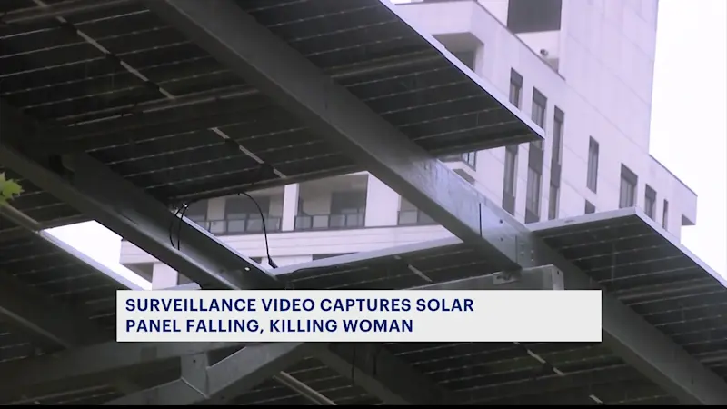 Story image: Woman struck by solar panel dies at hospital