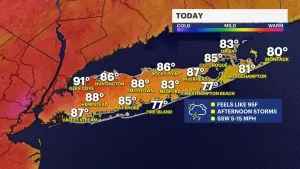 HEAT ALERT: Heat advisory continues for parts of Long Island; afternoon storms expected