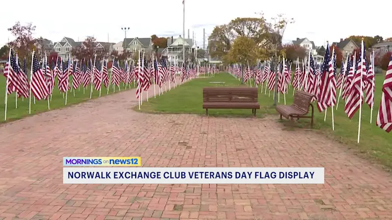 Story image: Flags on display in Norwalk to honor veterans ahead of holiday