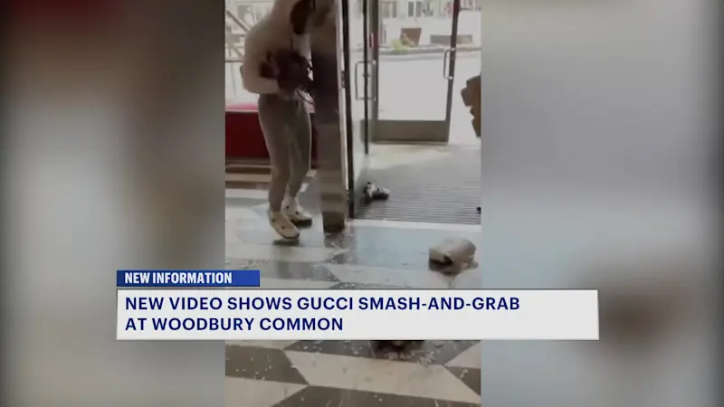 Story image: New video shows suspects ransacking Gucci store during Woodbury Common smash-and-grab