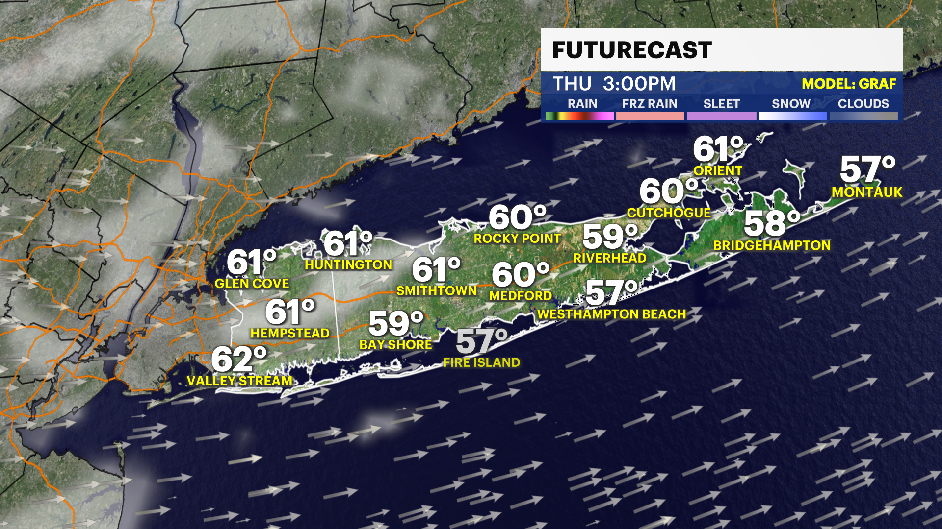 Dry weather and gusty winds heading into the weekend for Long Island