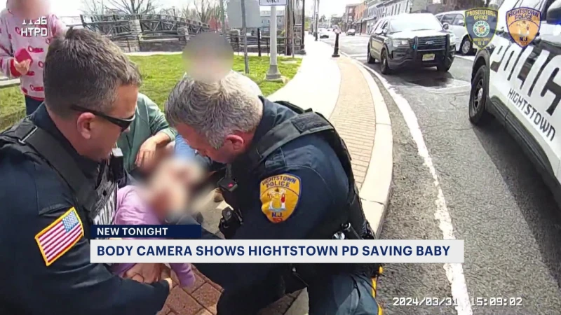 Story image: Body camera video shows Hightstown police officers saving choking baby