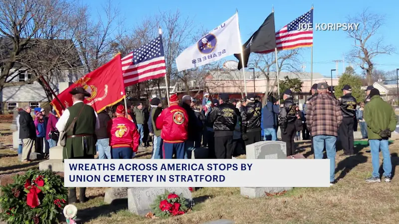 Story image: Wreaths Across America honors service members at Stratford cemetery