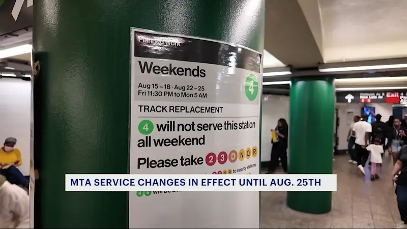 Story image: MTA warns riders: Major weekend subway changes impact 4, 5, and 6 trains