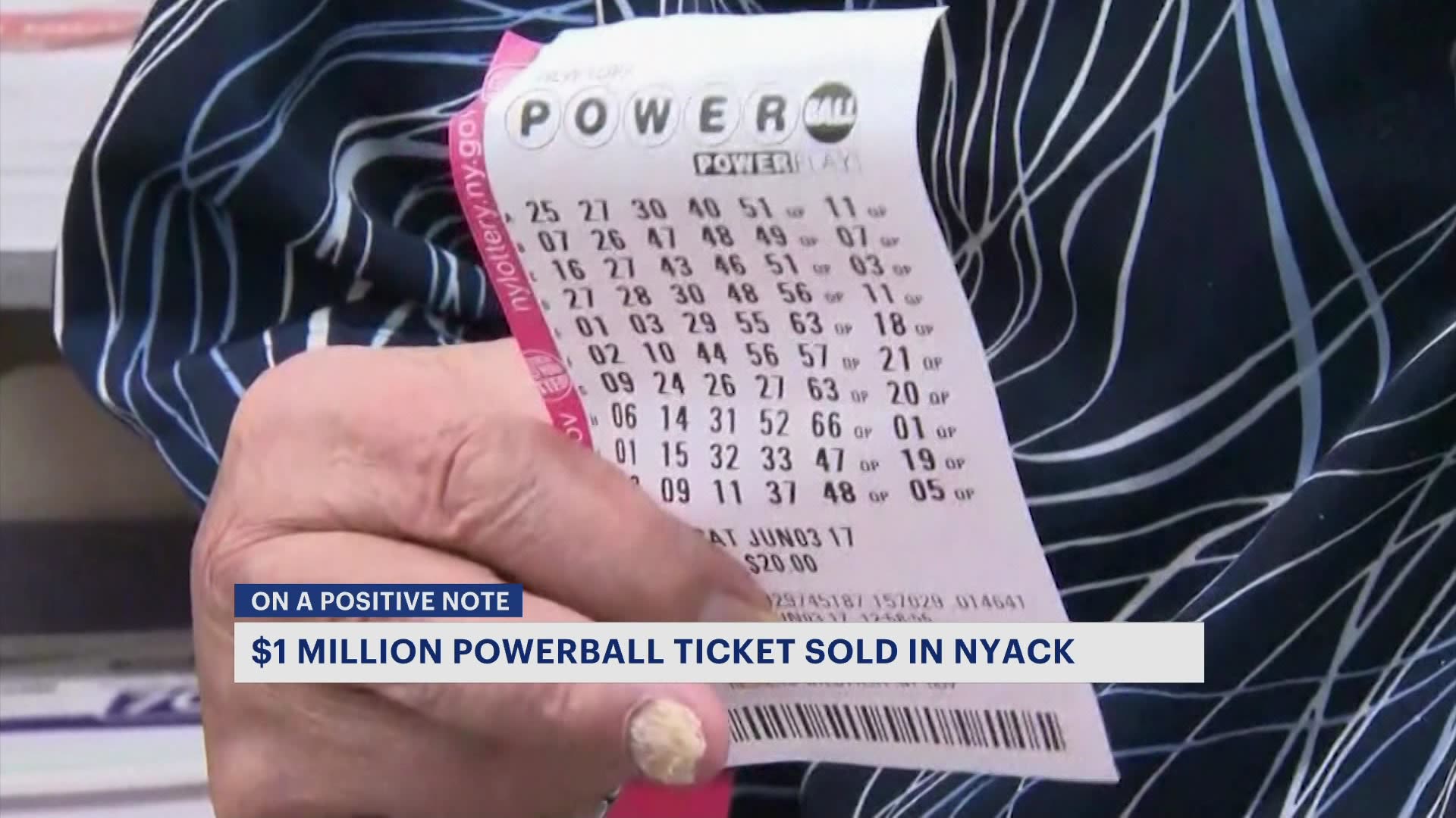 Second prize-winning Powerball ticket worth $1 million sold in Nyack