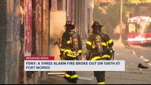 FDNY: 3-alarm fire at commercial building in Port Morris; no injuries 