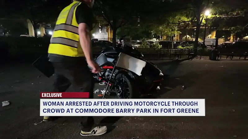Story image: EXCLUSIVE: Victim describes chaotic scene after motorcycle crashes into crowd at Commodore Barry Park