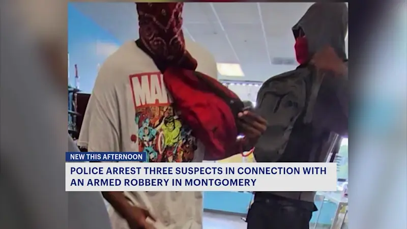 Story image: 3 arrested in Montgomery smoke shop robbery after public tips 