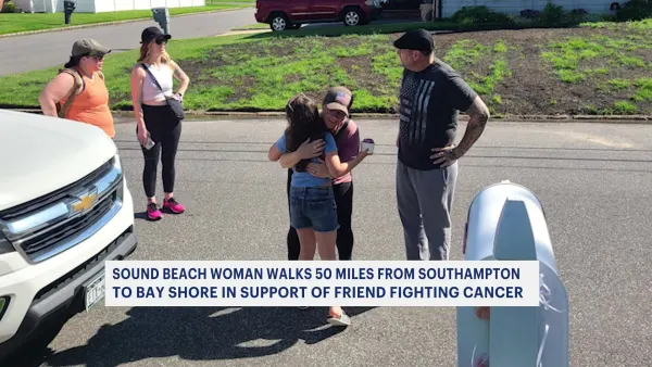 Sound Beach woman walks from Southampton to Bay Shore in honor of friend battling cancer
