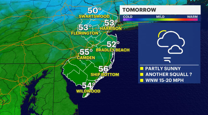 Story image: Blustery winds keep the weather feeling frigid overnight; rain expected Saturday night