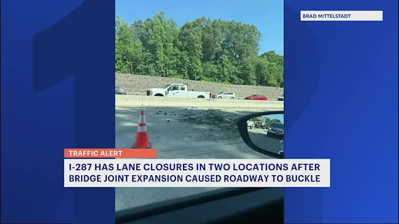 Story image: Portion of I-287 buckles due to extreme heat leading to closures