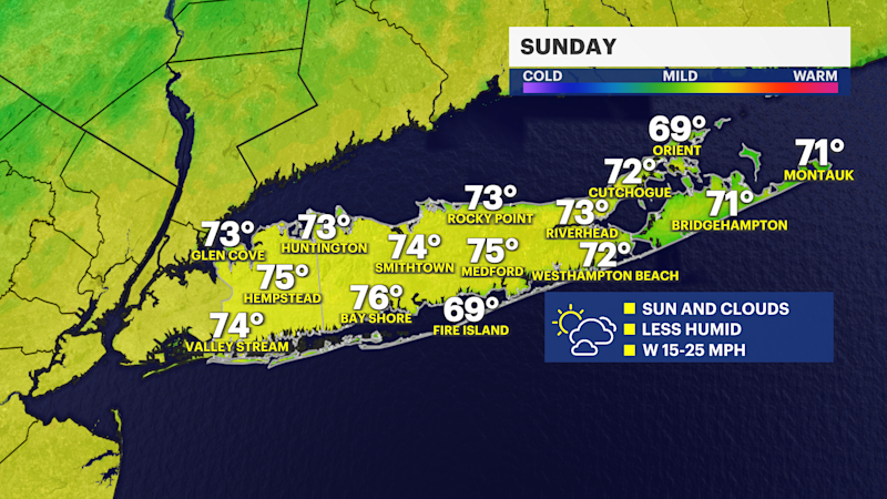 Story image: Sunny and breezy Sunday on Long Island