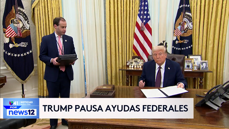 Story image: Univision 41 News Brief: Administración Donald Trump pausa las ayudas federales