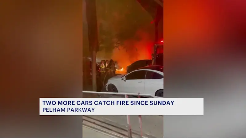 Story image: 2 cars go up in flames in Pelham Parkway