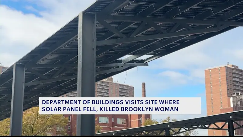 Story image: Engineers investigating incident involving woman hit and killed by flying solar panel in Brighton Beach