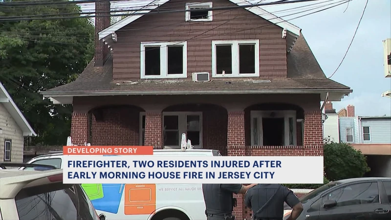 Story image: Fire chief: 3 residents rescued from burning home in Jersey City