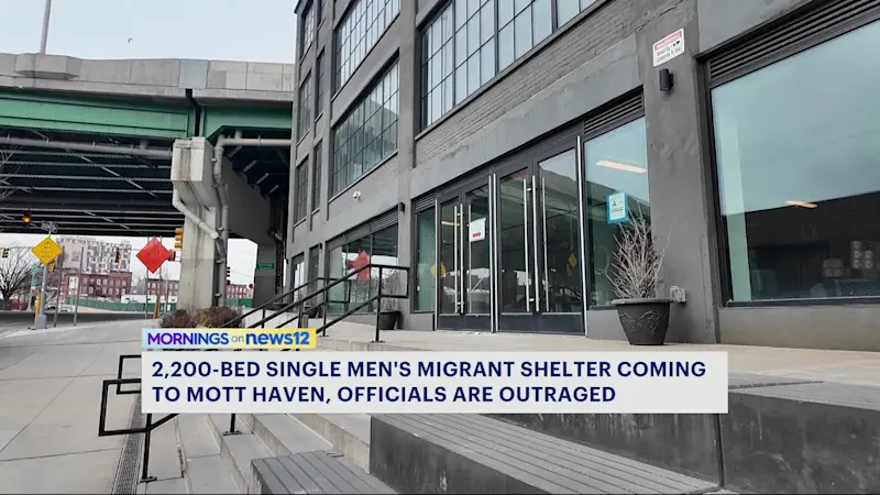 Story image: New 2,200-bed single men’s migrant shelter causes outrage