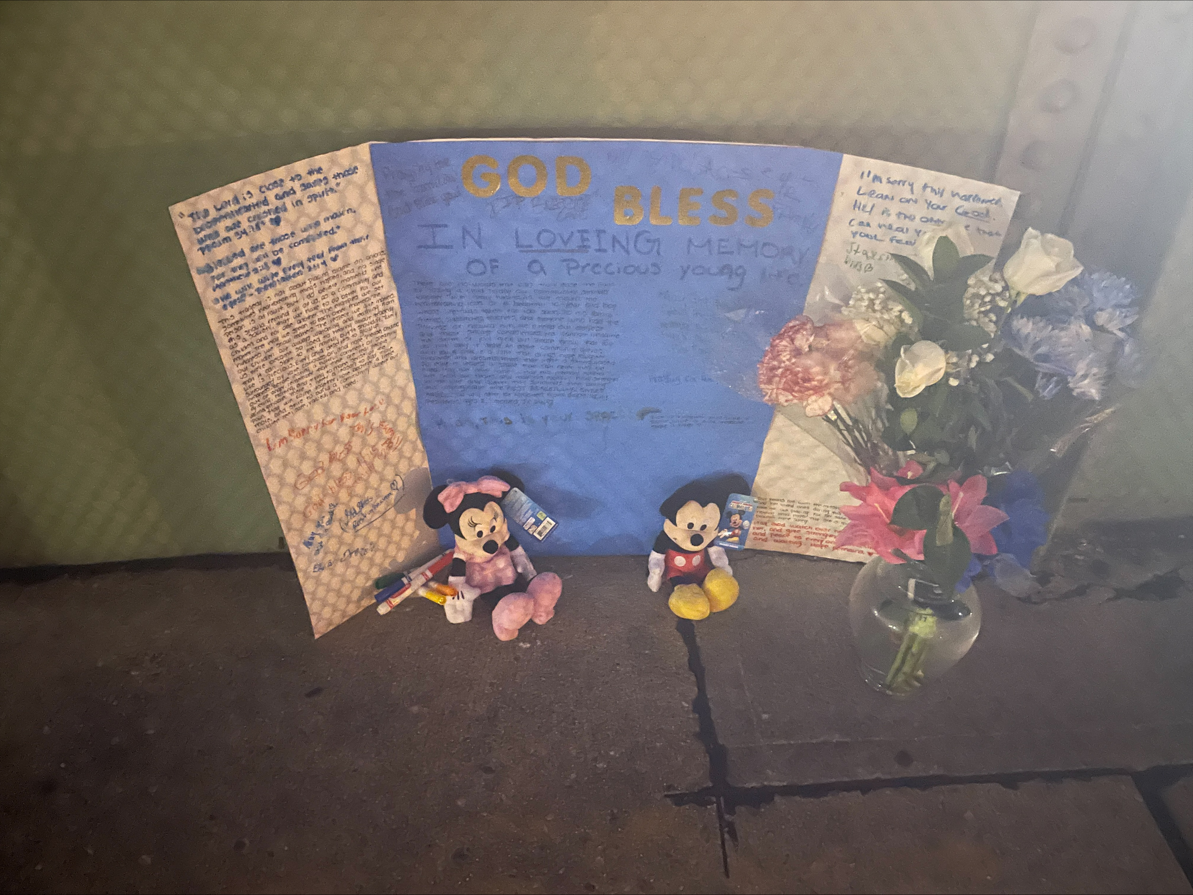 Memorial honors boy found in Passaic River as search for other child continues 