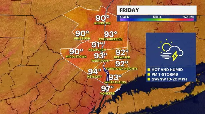 Story image: HEAT ALERT: High heat and humidity could fuel strong storms on Friday