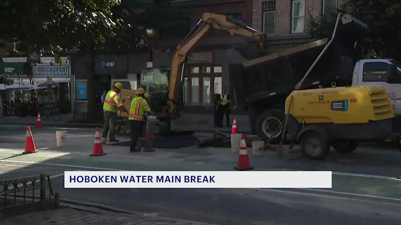 Story image: Water main break temporarily disrupts service in parts of Hoboken