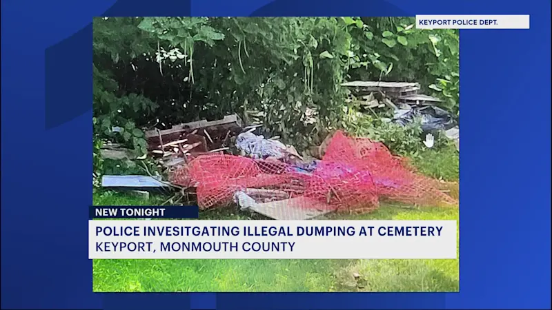 Story image: Keyport police seek information about illegal trash dumping at Green Grove Cemetery