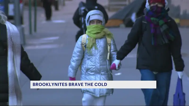 Story image: Brooklynites bundle up, brave the freezing cold temps